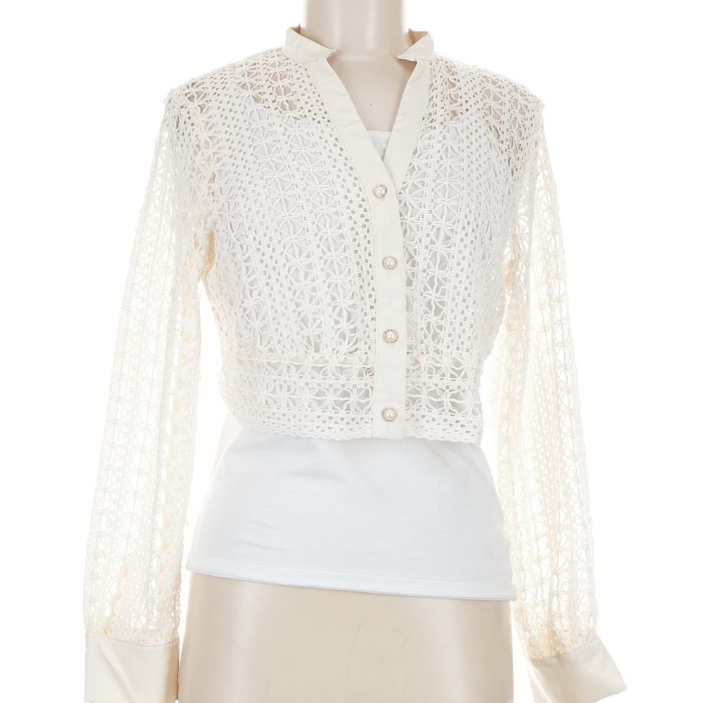 Elegant Cream Lace Women's Top